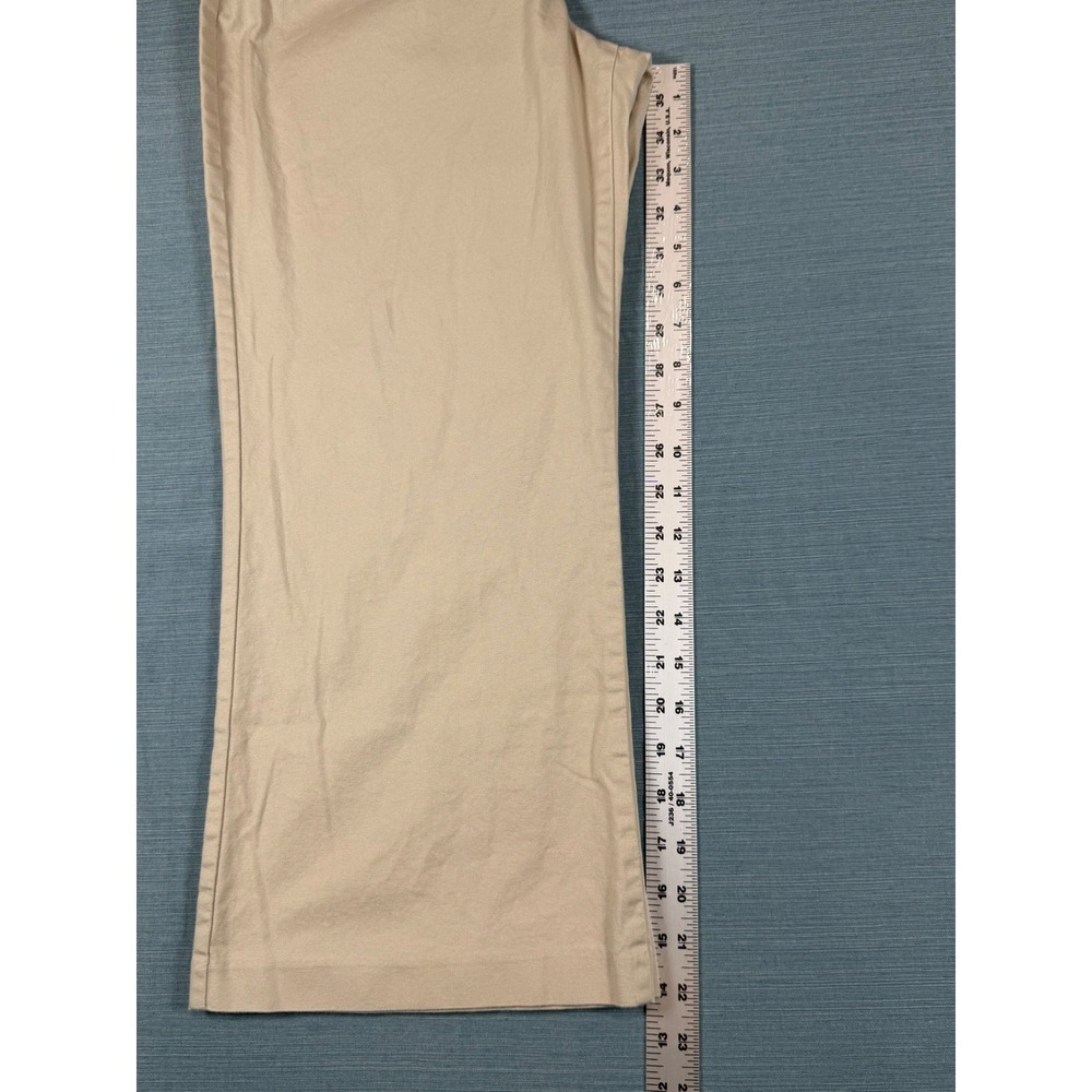 A.Byer Khaki Tan Wide Leg Trousers Size 9 High Rise Cotton Stretch Pants - Picture 5 of 10